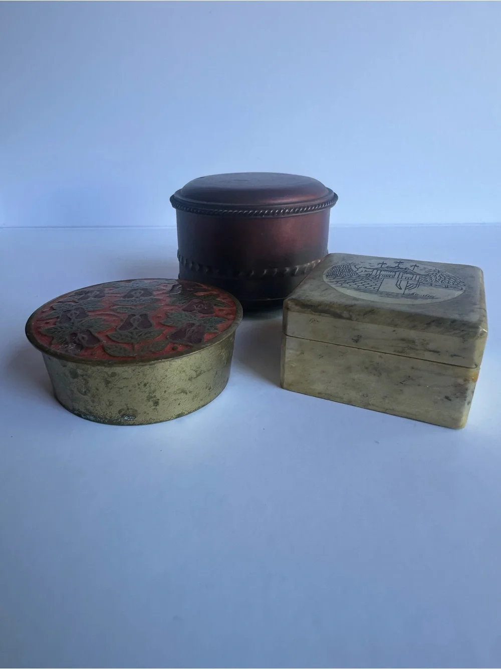 Set of Three Decorative Trinket Boxes